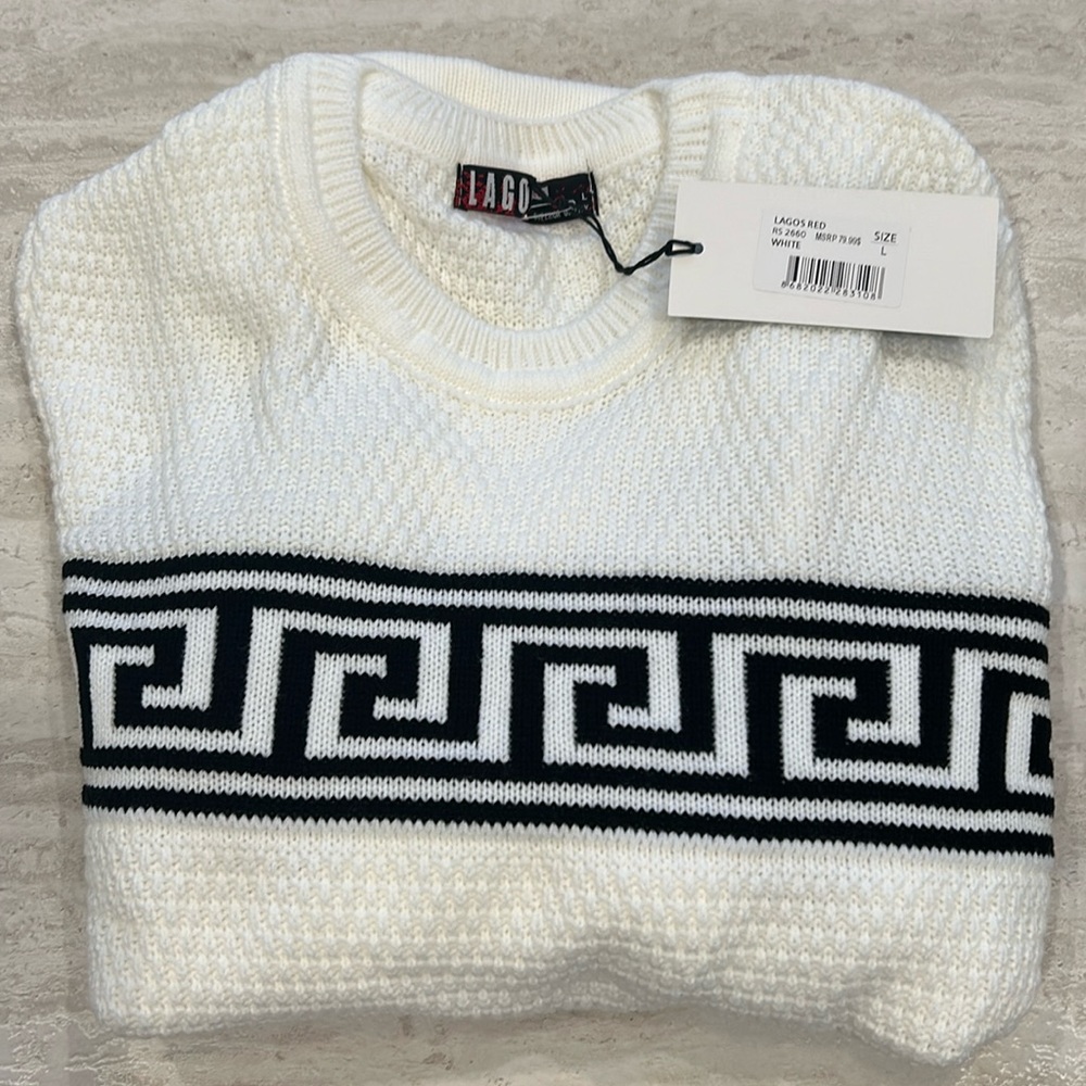 LAGOS Men's white sweater Large